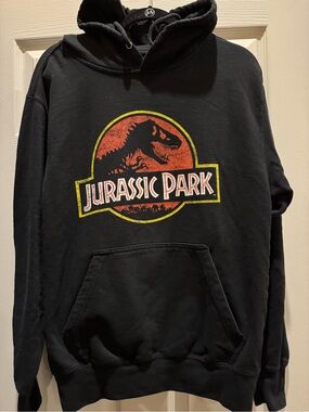 Universal Studios: Jurassic Park: unisex: Black Graphic Hoodie Sweatshirt small